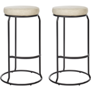 MILROY - Barkruk set van 2 - Lichtbeige - Kunstleer