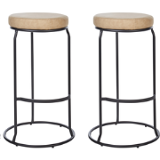 MILROY - Barkruk set van 2 - Beige - Kunstleer