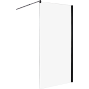 AHAUS - Douchescherm - Zwart - 100 x 190 cm - Veiligheidsglas