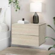 Nachtkastje met twee laden 42x29x30 cm Sonoma eik ML design
