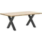 Zeus dining tafel - 180x100 cm - carbon black - teak look