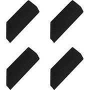 QUVIO Wandhaken - RVS - Zwart - Set van 4