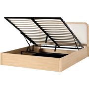 PEROUGES - Bed met opbergruimte - Lichtbruin - 160 x 200 cm - MDF