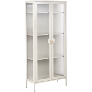 GLEORA - Vitrinekast - Lichtbeige - Staal