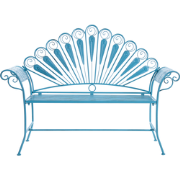 PAVIA - Tuinbank - Blauw - IJzer