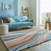 Laagpolig Abstract Flow Wollen Vloerkleed - 120x170 cm