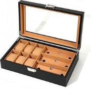 Decopatent - Luxe PU Horloge Doos en Zonnenbrillen Doos in 1 - Horloge...