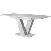Meubella - Eetkamertafel Moris - Hoogglans wit - 160 cm - Uitschuifbaa...