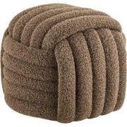 Poef Bruin Stof - 48x43x40cm - Napier