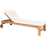Ligstoel Naturel/Wit - Incl. Kussen - Andorra