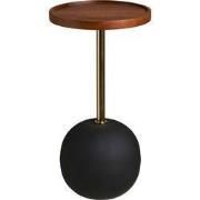 Bijzettafel Rond - Donkerbruin/Zwart Hout - Ø30x56cm - Sirone