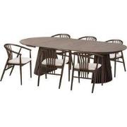 Eetkamerset Osaka Donkerbruin - Incl. Agustin Set Van 6