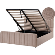 LUNAN - Tweepersoonsbed - Taupe - 140 x 200 cm - Bouclé