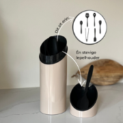 NU MET PAASCADEAUTJE! Luxe keukengerei-set RVS en lepelhouder + silico...
