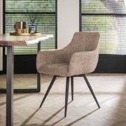 Set van 2 eetkamerstoelen Bouclé zand draaibaar Syro