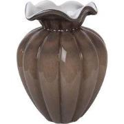 Clayre & Eef Vaas Ø 16x21 cm Bruin Glas