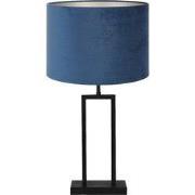 Tafellamp Shiva/Velours - Zwart/Blauw - Ø30x62cm