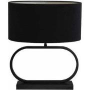 Tafellamp Jamiro/Velours Ovaal - Zwart/Zwart - Ø17,5x48,5cm