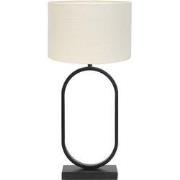Tafellamp Jamiri/Livigno - Zwart/Eiwit - Ø30x67cm