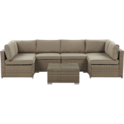 BELVEDERE - Loungeset voor 6 - Bruin - PE rotan