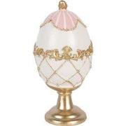 Clayre & Eef Decoratie Beeld Ei Ø 8x15 cm Wit Kunststof