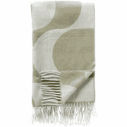 SWIRL - plaid 140x180 cm - golvend motief - Sage Green - groen