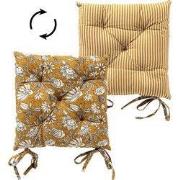 JUDITH - stoelkussen 40x40 cm - bloemenmotief - met striklinten - Chai...