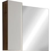 Spiegel met lamp en opbergruimte wit en eikendecor L 92 cm - HAMBURG