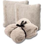 VOORDEELSET - 3-delig - Zaya & Lize - 2 sierkussens 45x45 cm, 1 plaid ...