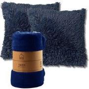 VOORDEELSET - 3-delig - Fluffy & Owen - 2 sierkussens 45x45 cm - 1 pla...