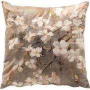 SUZY - kussenhoes 45x45 cm - bloemenprint - Driftwood - taupe