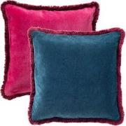 SEBASTIAAN | sierkussen 45x45 cm | Ink Blue | blauw en roze | Hoii