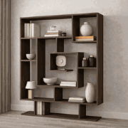 Boekenkast Sarmasik Wengé Bruin Melamine 124,8x149,4x22 cm