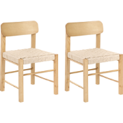 ALLOS - Set van 2 eetkamerstoelen - Lichtbruin - Rubberhout