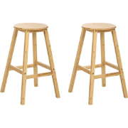 ANCELLE - Set van 2 barkrukken - Lichtbruin - Bamboehout