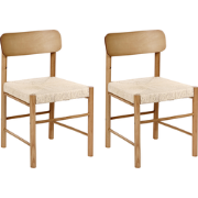 DIGNE - Set van 2 eetkamerstoelen - Bruin - Rubberhout