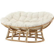 Carina rotan loungestoel gebroken wit - met zitkussen