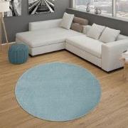 Laagpolig Effen Uni Vloerkleed Porera - Turquoise - 160x220 cm