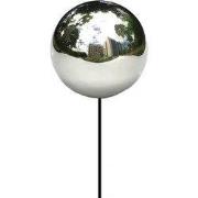 Deco Heksenbol op Stok Zilver Roestvrij Staal dia. 20x120 cm