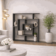 Boekenkast Maze Antraciet Melamine 125x129x22 cm