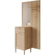 Meubella - Crimson - Kapstok - Eikenpatroon - 90x41x198 cm