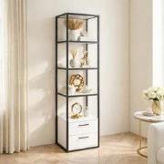 Boekenkast Robbins Black Zwart Wit Melamine 39x160x39 cm