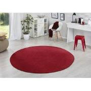 Rond Uni Laagpolig Effen Vloerkleed - Fancy - Rood - 200cm rond Ø