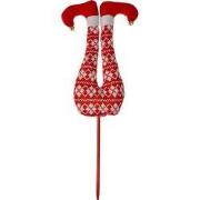 Clayre & Eef Kerstdecoratie Elf 80 cm Rood Textiel