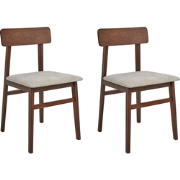 STACY - Eetkamerstoelen set van 2 - Taupe - Rubberhout