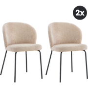 2x Eetkamerstoel Lio - Zand Beige
