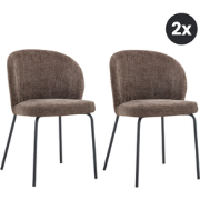 2x Eetkamerstoel Lio - Choco Donkerbruin