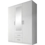 Meubella - Kledingkast Savona - Wit - 150 cm - Met spiegel