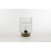 Lantern Glass 12X17,5Cm Clear With Golden Base Led Bulb