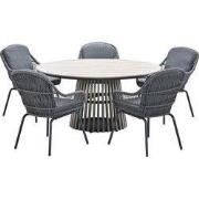 Garden Impressions Yima tuinset 6-delig - Annie tuintafel Ø148x72 cm